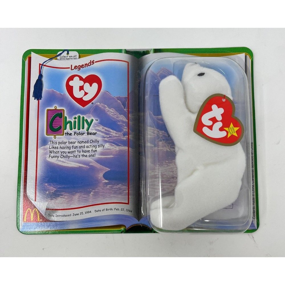 CHILLY The‎ POLAR BEAR Ty BEANIE BABY MINI McDonald's™ TAG ERRORS 1999